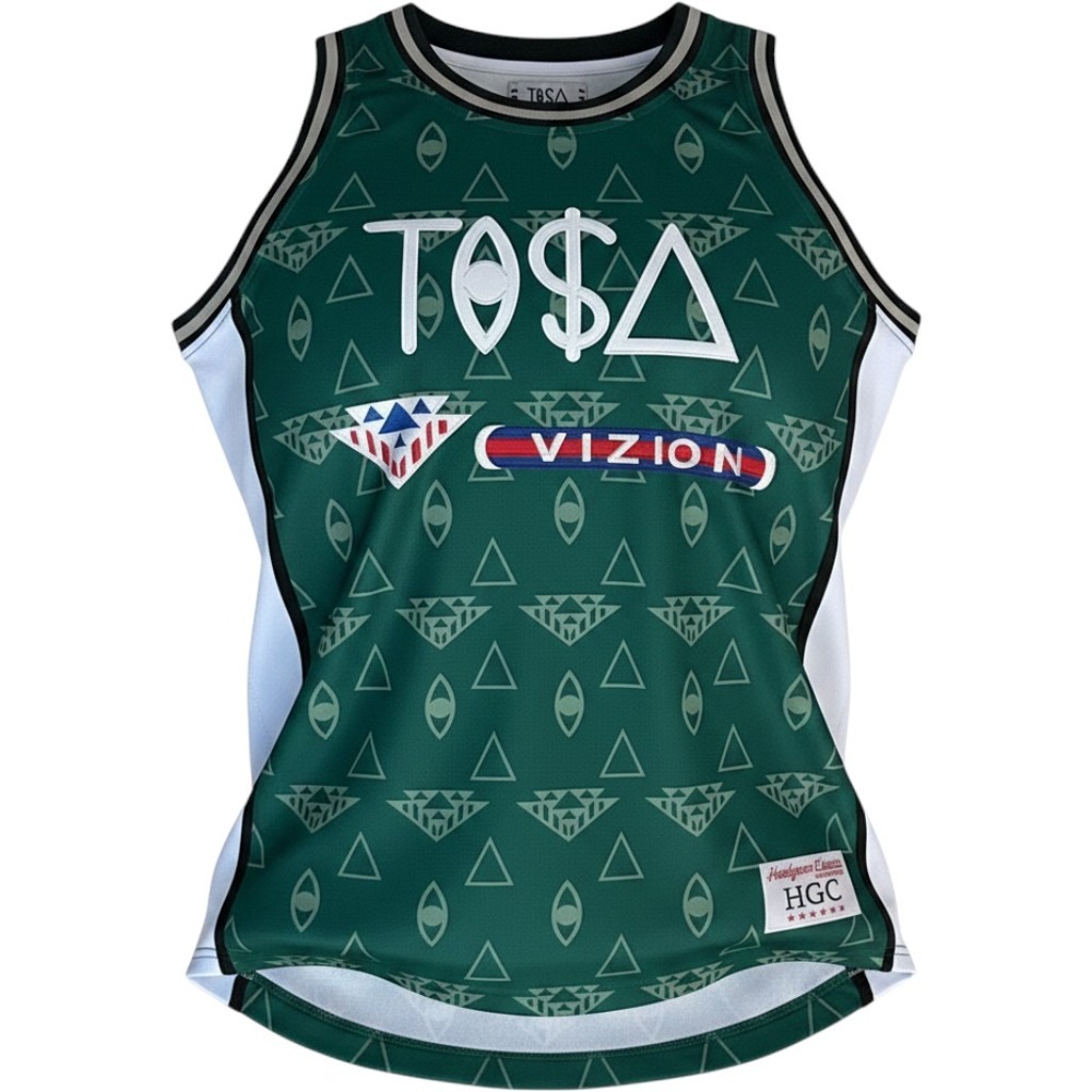 Headgear Classics Ti$A Basketball Jersey Mens XL Green Monogram Taz Arnold Retro